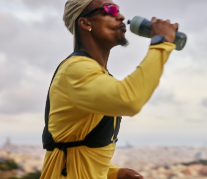Jogger with water bottle